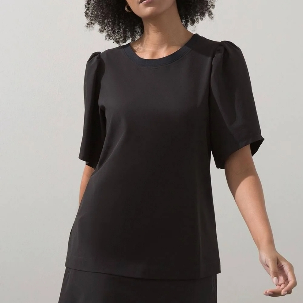 Chico's Zenergy Women's UPF Puff Sleeve Top Black Size Small